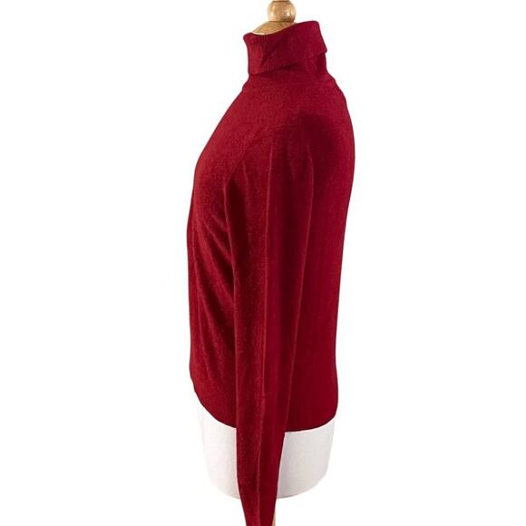 Cozy Soft Red Chenille Turtleneck Knit / Sweater Size L, Relaxed, Lounge, L - Picture 3 of 9